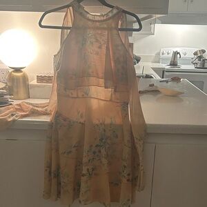 Floral Sleeveless Dress - Cream